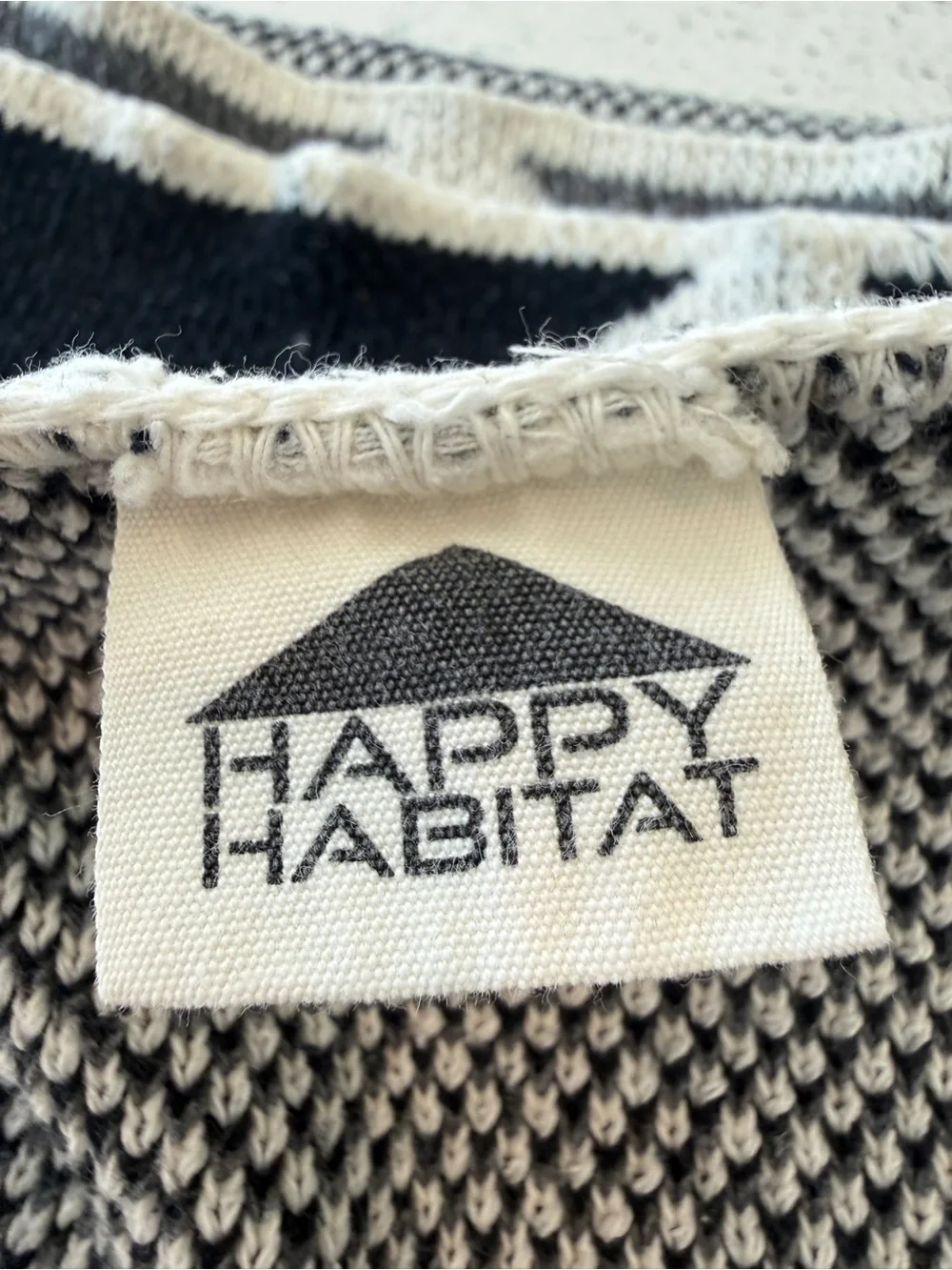Happy Habitat Geometric Triangle Throw Blanket, Black/White/Gray Pattern